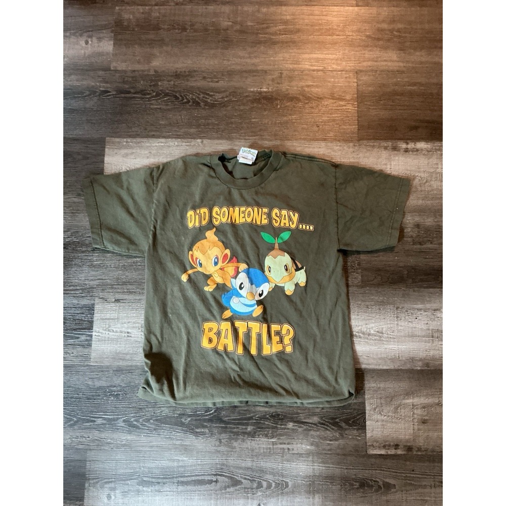 2007 Nintendo Pokemon Did Someone Say Battle Green Youth XL Anime Video Game Tee